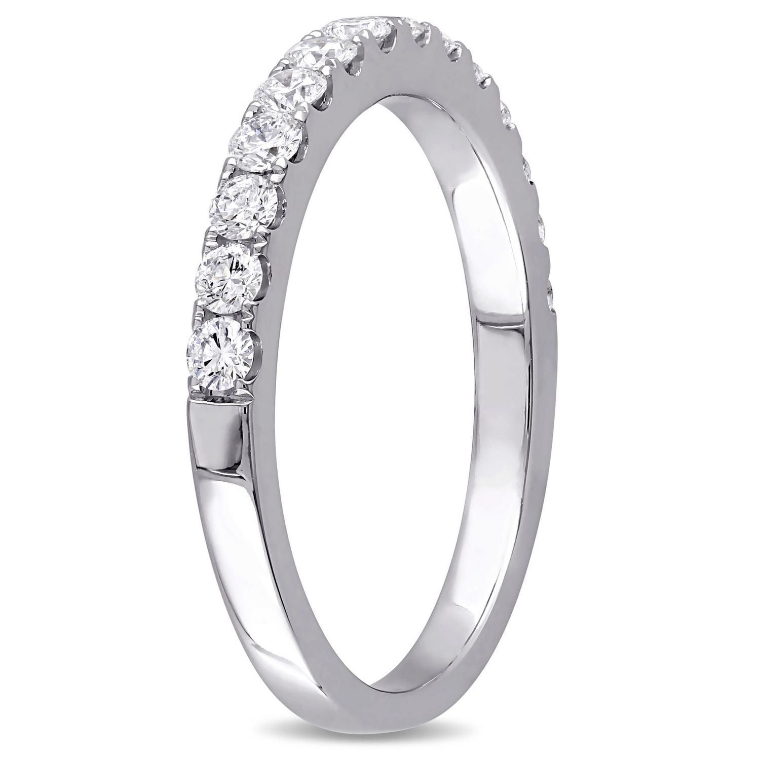 Bague d'anniversaire de style éternité Miabella avec diamants 1/2 CT poids total en or blanc 10K