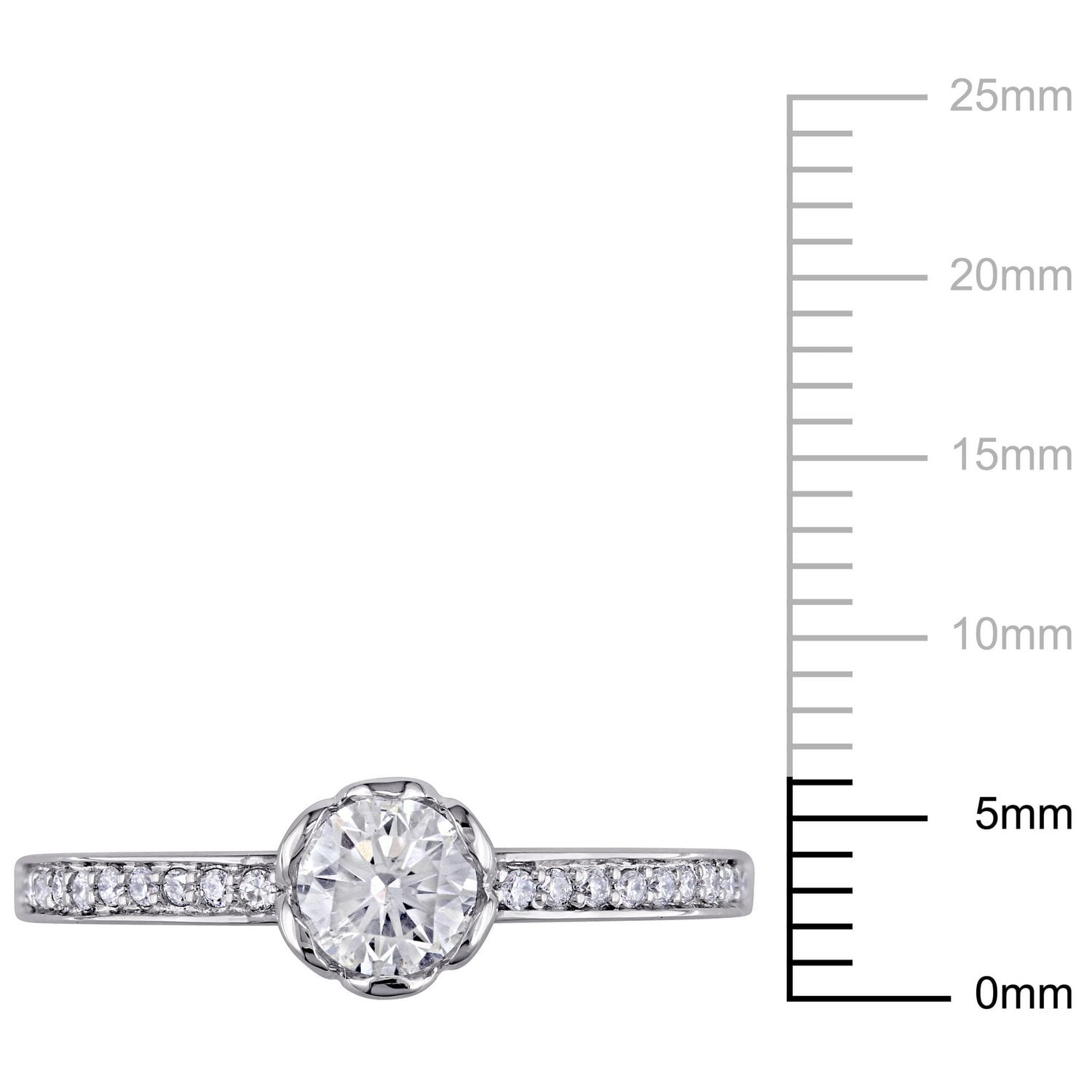 Miabella 5/8 Carat T.W. Diamond 14 K White Gold Floral Engagement Ring
