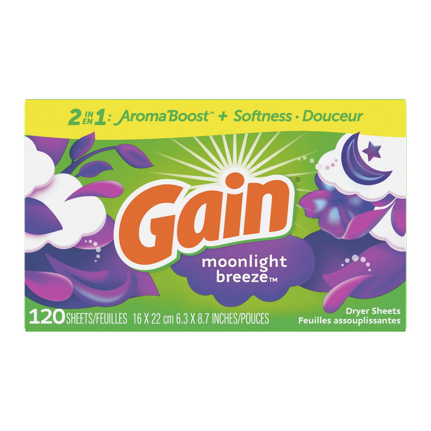 Gain Dryer Sheets Moonlight Breeze 120 Sheets Walmart.ca