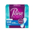 thumbnail image 1 of Poise Ultra Thin Incontinence Pads, Moderate Absorbency, Unscented, Regular (108 Count), 1 of 4