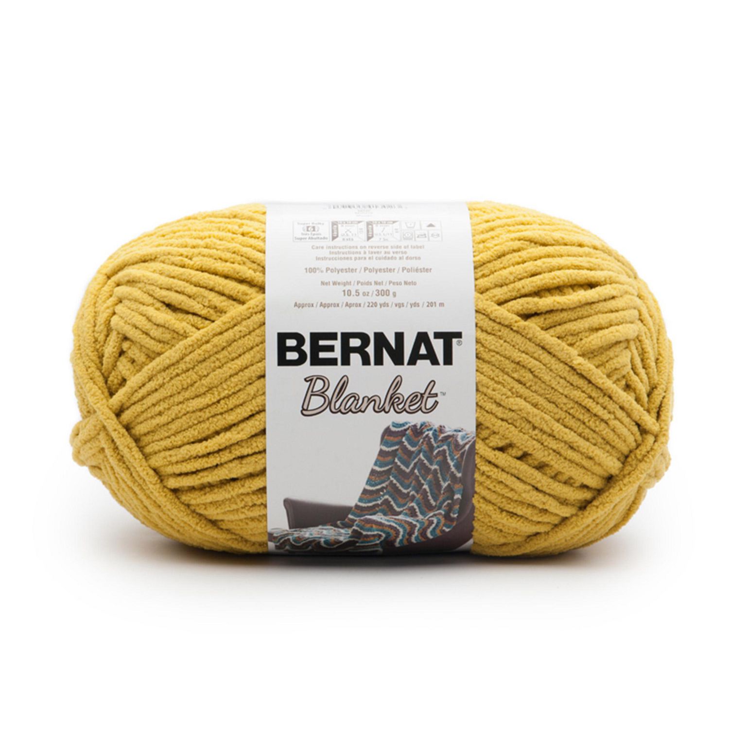 Bernat® Blanket™ #6 Super Bulky Polyester Yarn, Gathering Moss 10.5oz/300g,  220 Yards (4 Pack) 