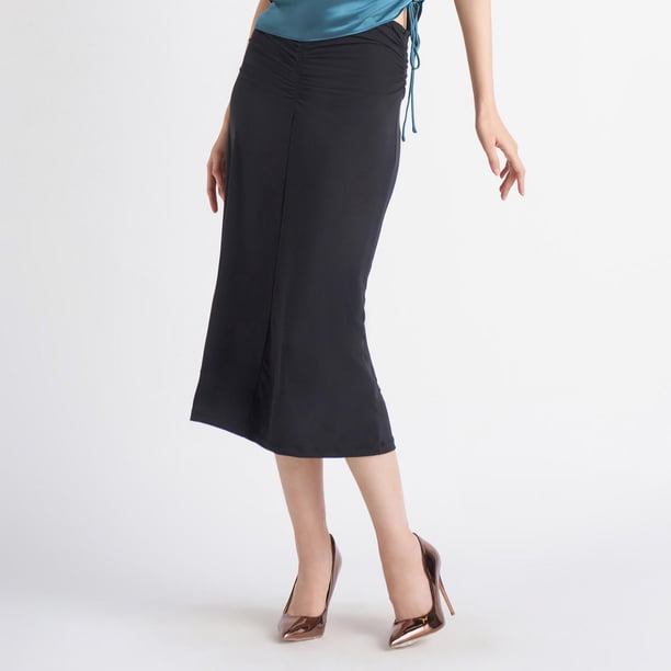 Ruched Front Midi Skirt