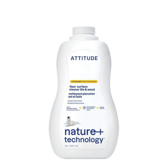 ATTITUDE nature+ technology, Floor Surface Cleaner Tile & Wood, Citrus Zest, 1.04L