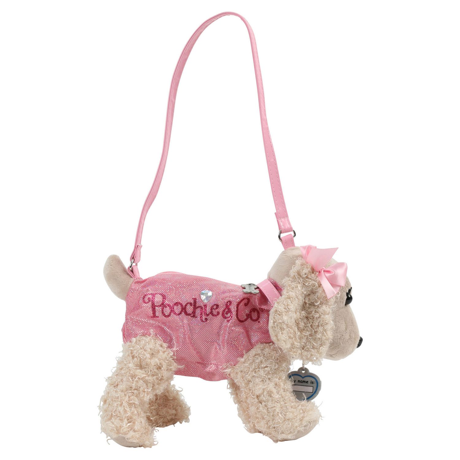 Poochie & Co. Plush Dog Purse - French Bulldog with Hot Pink Clothes/Hearts  : Amazon.com.au: Clothing, Shoes & Accessories