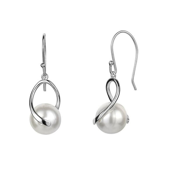 Boucles d'oreilles pendantes torsadées et perlées en argent sterling Charisma