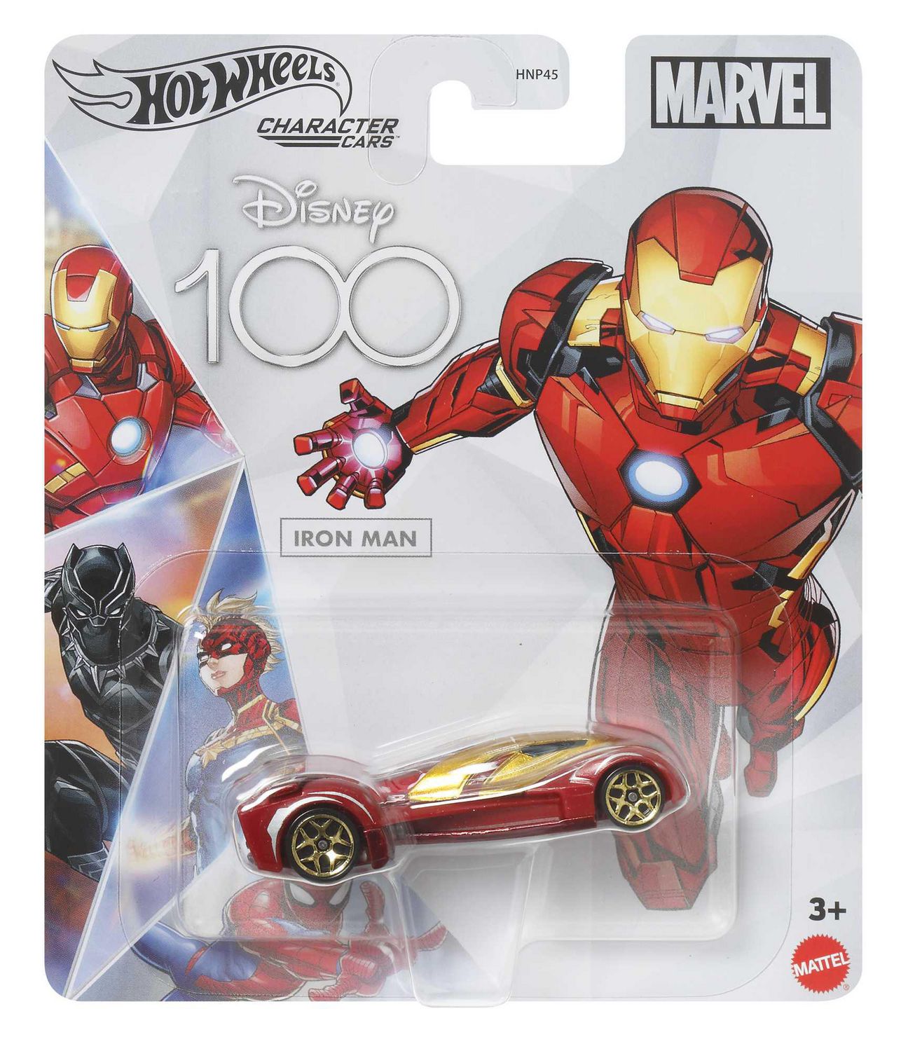 Hot Wheels Disney 100 Iron Man Character Car, 1:64 Scale