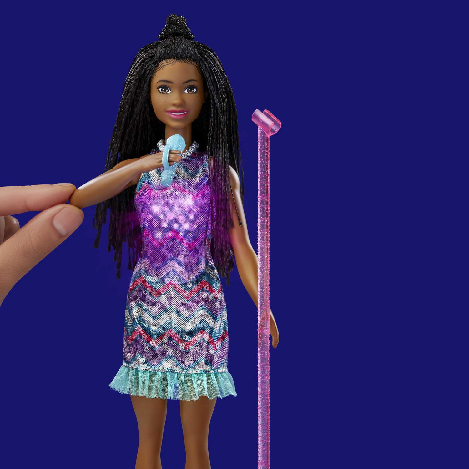 Barbie Brooklyn Roberts doll inspired by Barbie: Big City, Big Dreams  movie brunette and 11.5 in. (29.21 cm) braids, with music, lighting,  microphone and accessories, gift for ages 3 to 7 