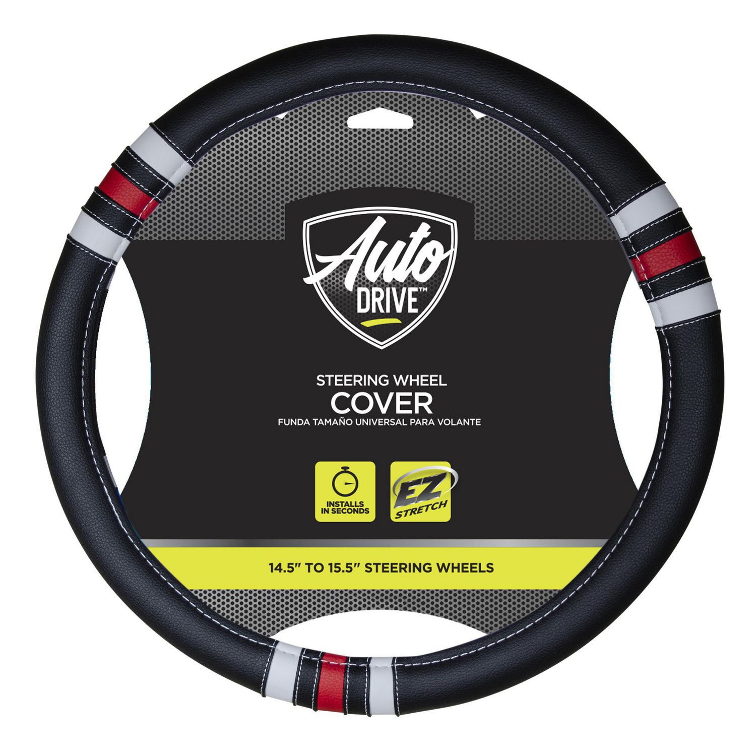 Custom Grip Black and Red Retro Steering Wheel Cover | Walmart Canada