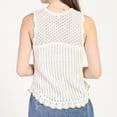 thumbnail image 3 of Bloom Girl Contrast Knit Sweater Tank, Sizes XS-XL, 3 of 4