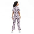 thumbnail image 3 of Justice Girls' Notched Collar Pajamas with Scrunchie 3-Piece Set, 3 of 8