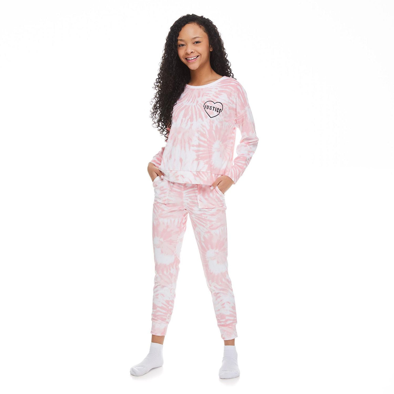 Justice Girls' Cuffed Pajamas 2-Piece Set
