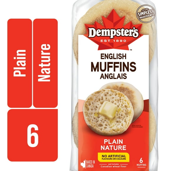 Dempster’s® Plain English Muffins, Pack of 6; 340 g