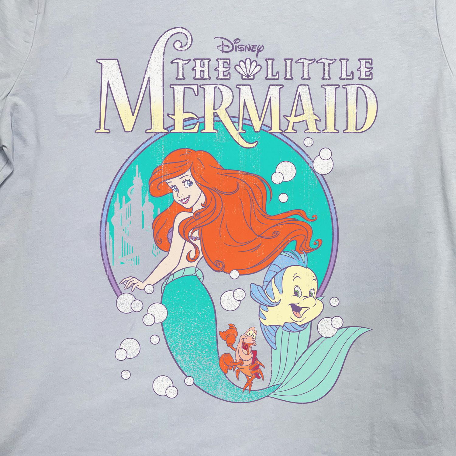 Disney Princess T-shirt à manches courtes pour femme Petite Sirène Bulles