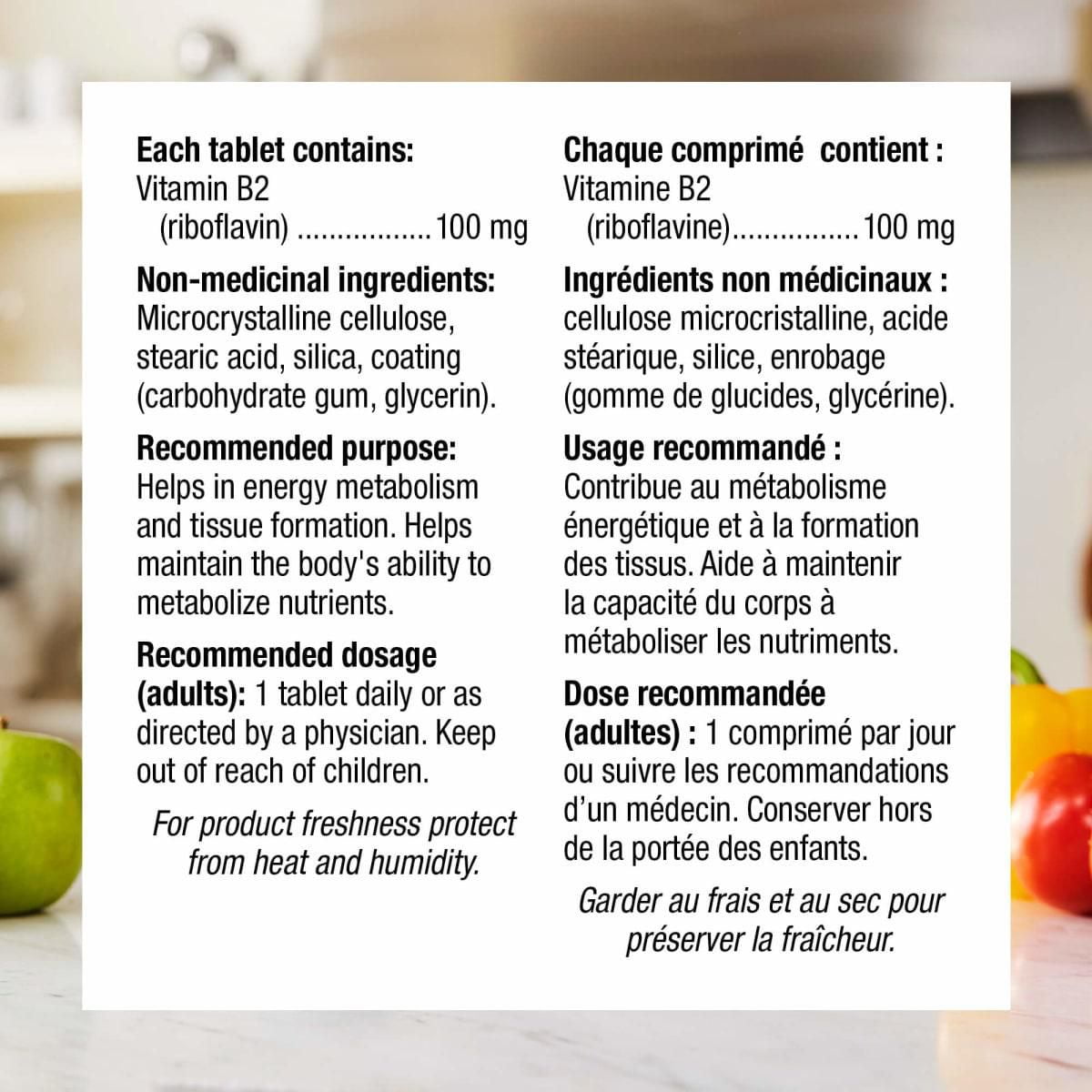 B2 Riboflavine 100 mg