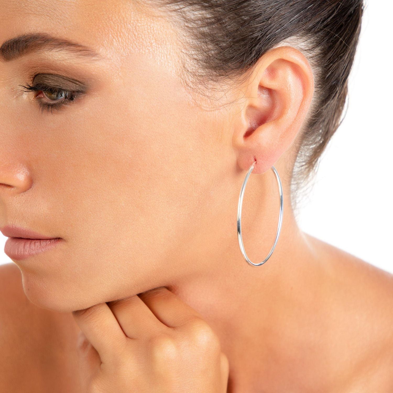 Charisma sterling silver 50mm endless round tube hoop