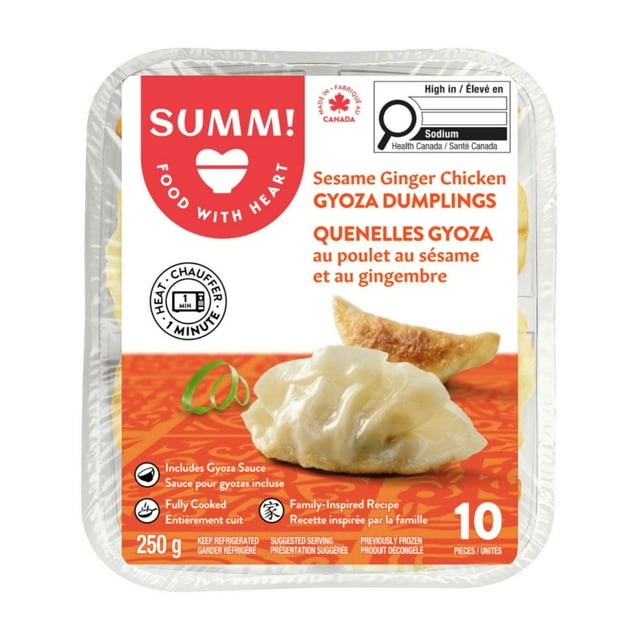 SUMM! Sesame Ginger Chicken Gyoza Dumplings. 250 grams, 10 pieces (Refrigerated)