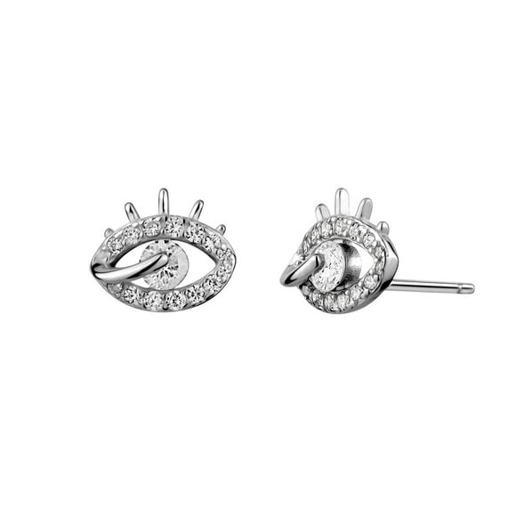 Boucles d'oreilles Charisma en argent avec zircons cubiques mauvais œil