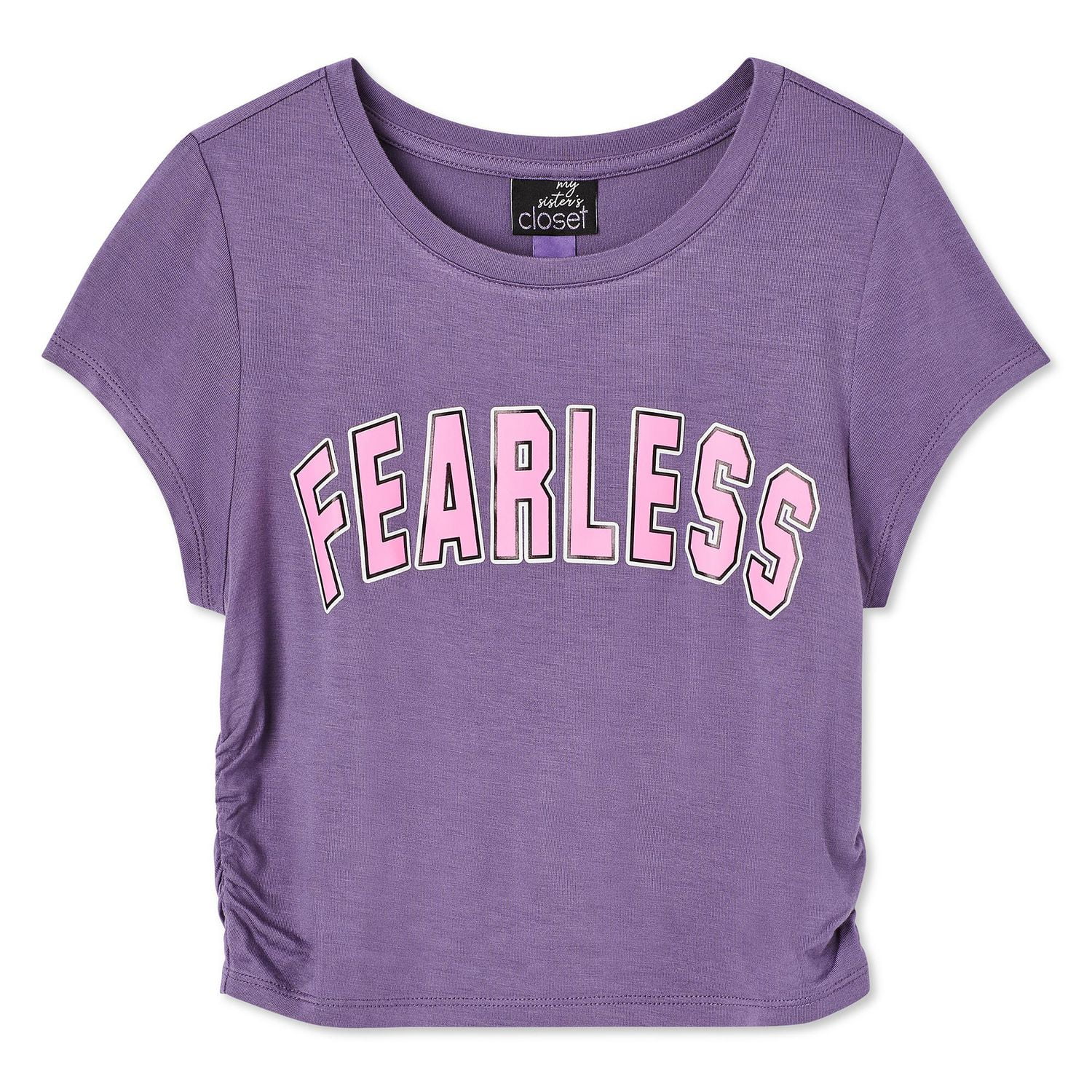 My Sister's Closet Girls' Side Ruched Graphic Tee