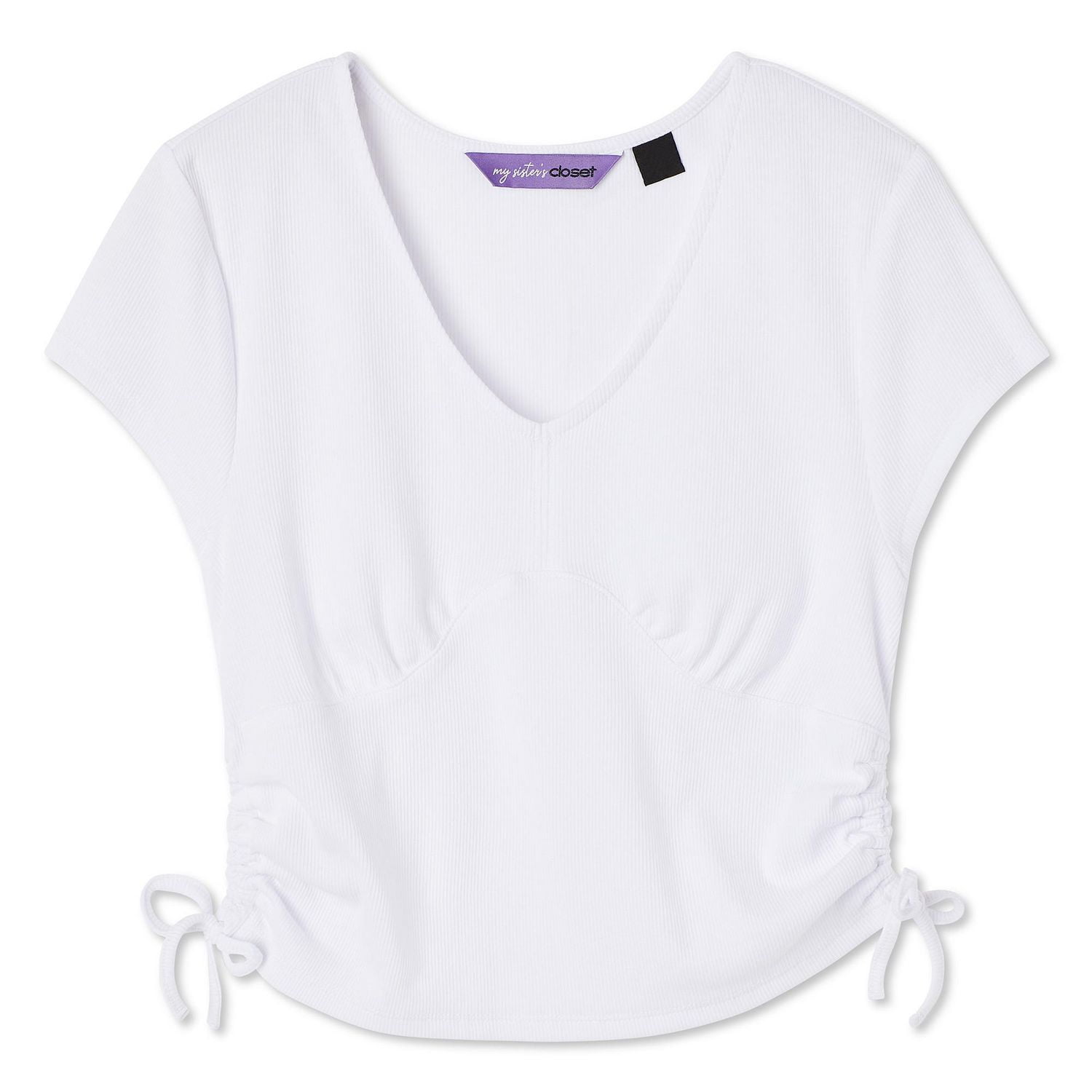 My Sister's Closet Girls' Side Ruched V-Neck Top