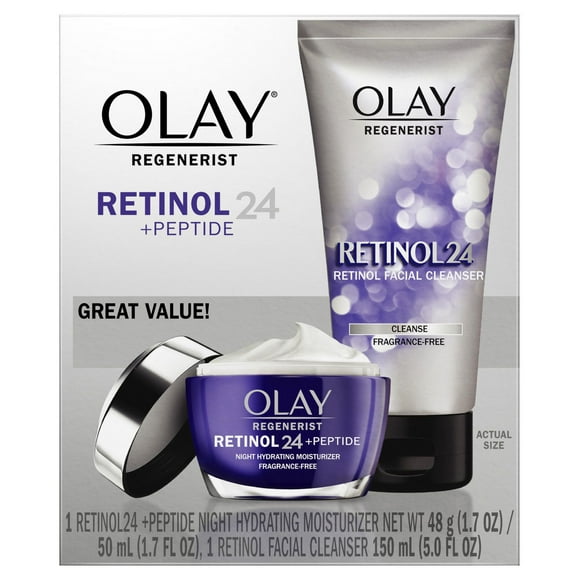 Olay Retinol 24 Duo Pack, Cleanser 5.0 Fl Oz, Moisturizer