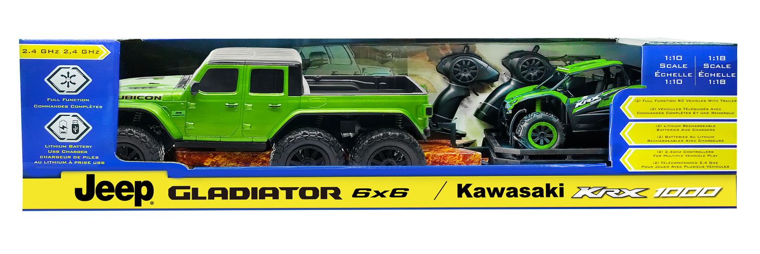 1:10 Six Wheel RC Jeep with Trailer and Kawasaki KRX RC - Walmart.ca