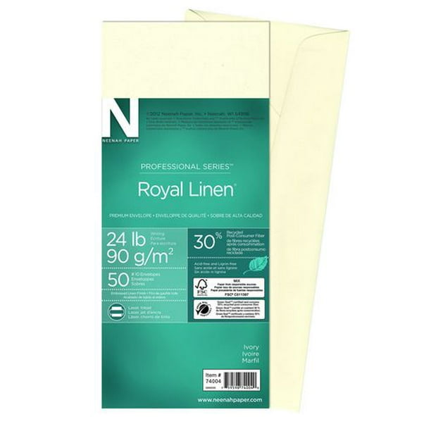 Enveloppes lin Royal ivoire