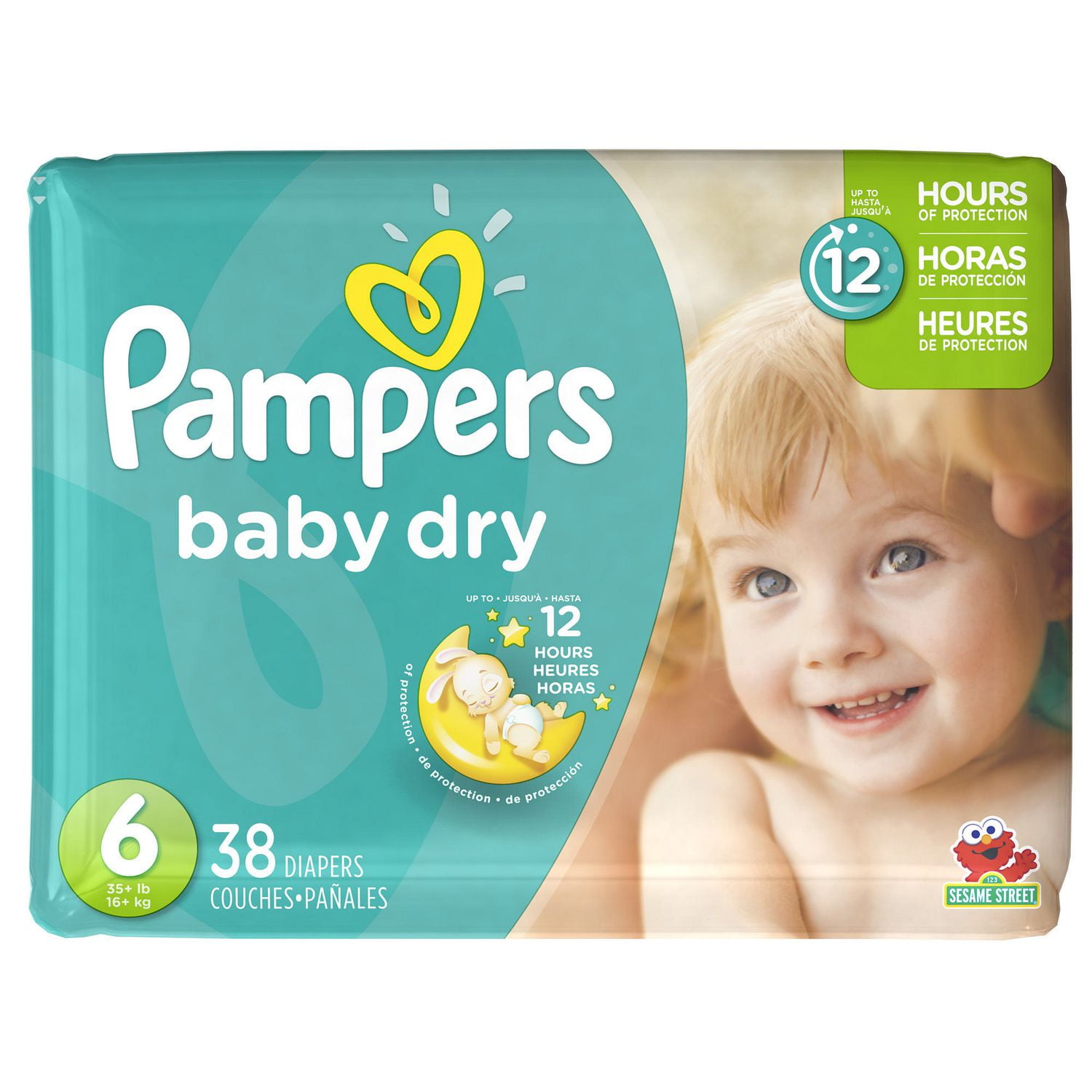 Couches Baby Dry, taille 6, format jumbo, 21 unités – Pampers : Couche