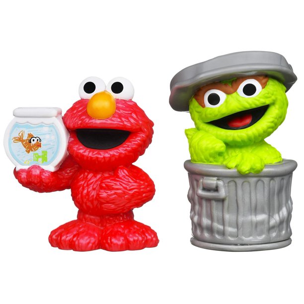 Duo de figurines - Oscar et Elmo de Sesame Street