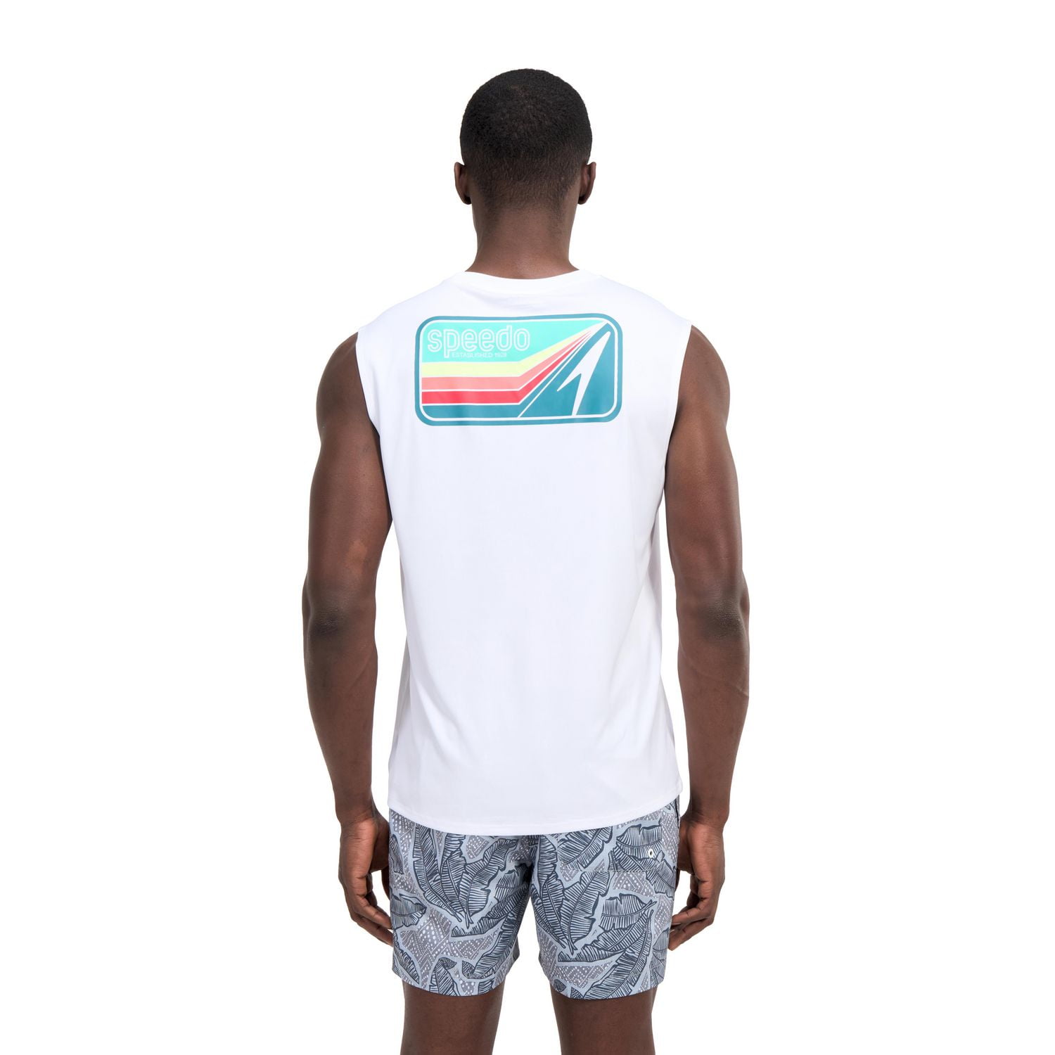 T-shirt de bain sans manches avec imprimé graphique au dos Speedo pour hommes