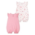 thumbnail image 2 of Huggies Happy Hugs Infant Girl Romper 2-Pack, 2 of 5