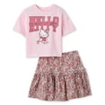 thumbnail image 1 of Ensemble 2 pièces avec jupe-short Hello Kitty pour petites filles, 1 of 2