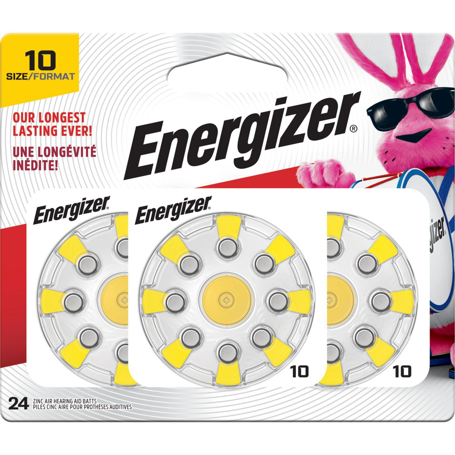 Energizer Ez Turn & Lock Size 24, 8-Pack, Yellow, Pack of 8 batteries