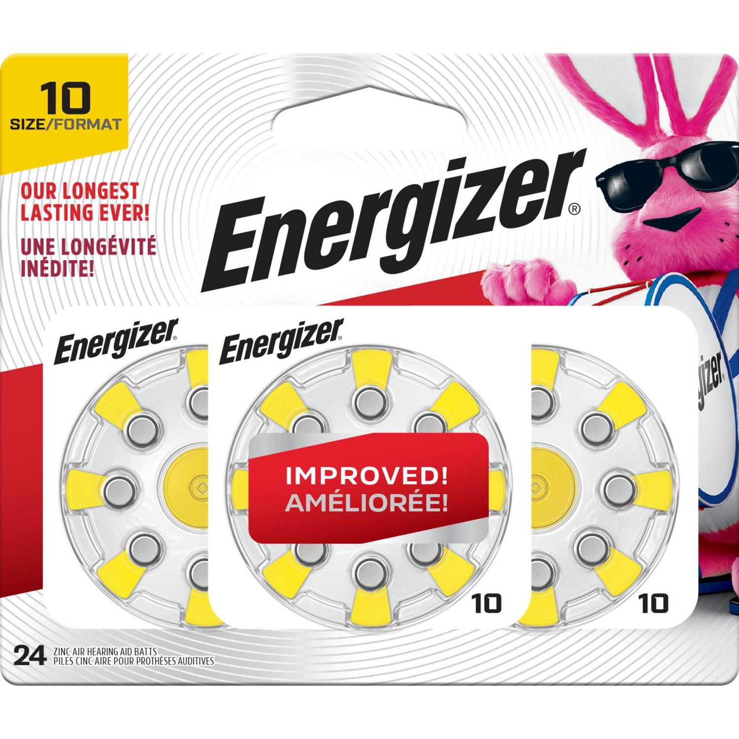 Energizer Ez Turn & Lock Size 24, 8-Pack, Yellow, Pack of 8 batteries