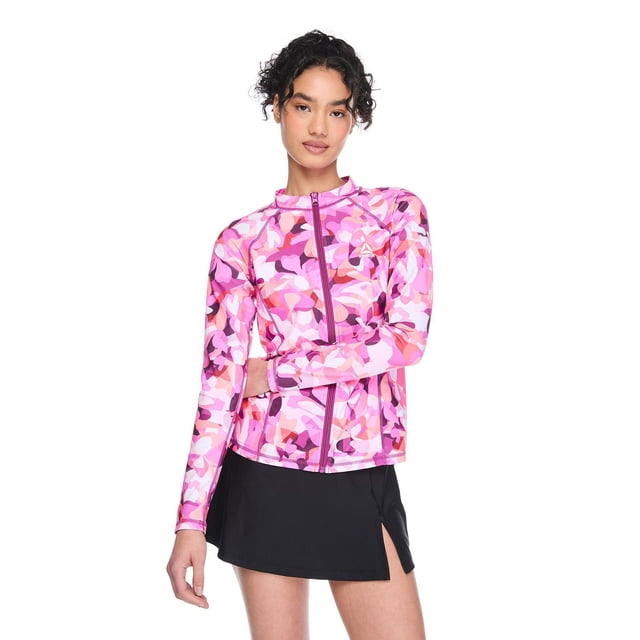 Reebok Women's Full Zip Printed Rashguard