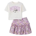 thumbnail image 1 of Ensemble 2&nbsp;pièces avec jupe-short Minnie Mouse Disney pour petites filles, 1 of 2