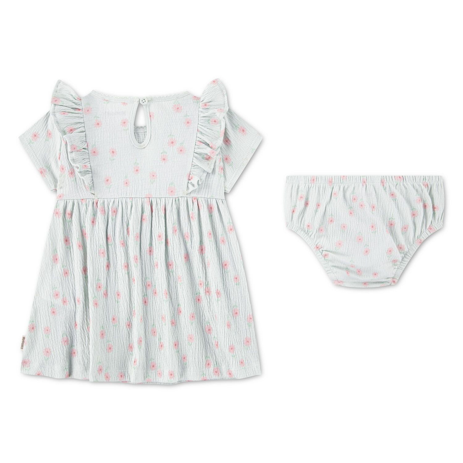 Huggies Happy Hugs Infant Girl Scrunch Jacquard Dress 2-Piece Set