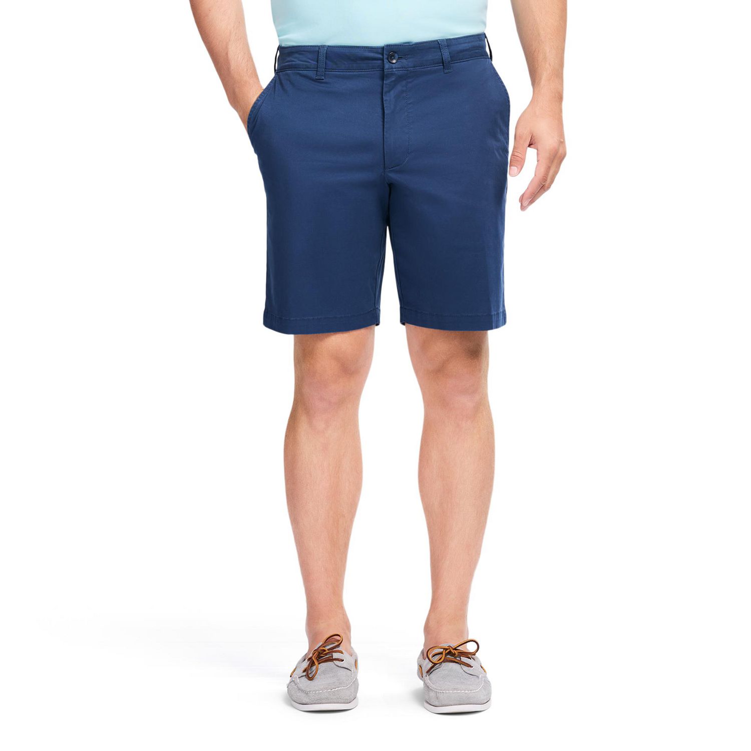IZOD Short chino Saltwater à devant plat, entrejambe de 9,5 po