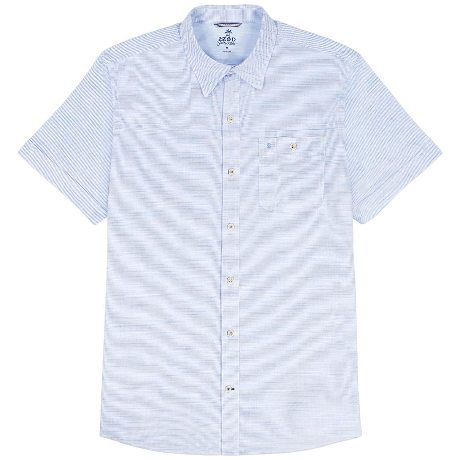 IZOD Dockside Chambray Short Sleeve Button Down Shirt
