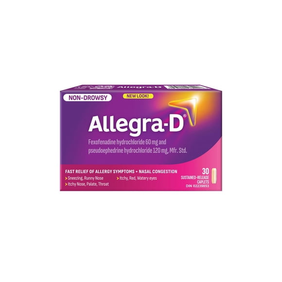 Allegra-D Tablets, Tablets, Non-Drowsy Allergy Relief, Allergy + Congestion Relief, Age 12 Years+