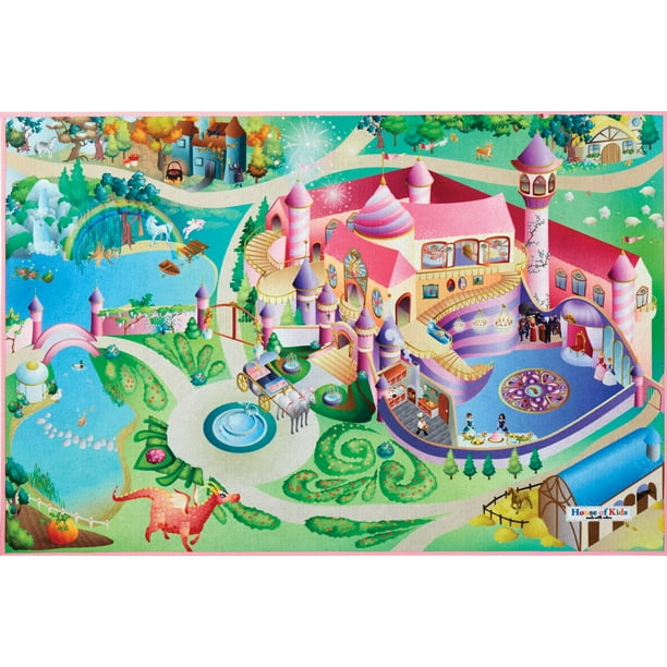 Tapis de jeu rectangulaire Princesse de hometrends en polyester pour enfants