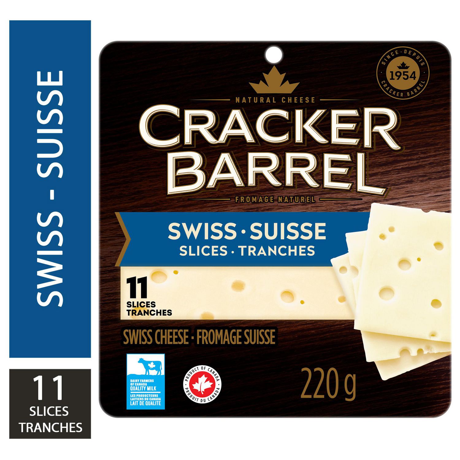 Cracker Barrel Signature Swiss Cheese Slices, 220g