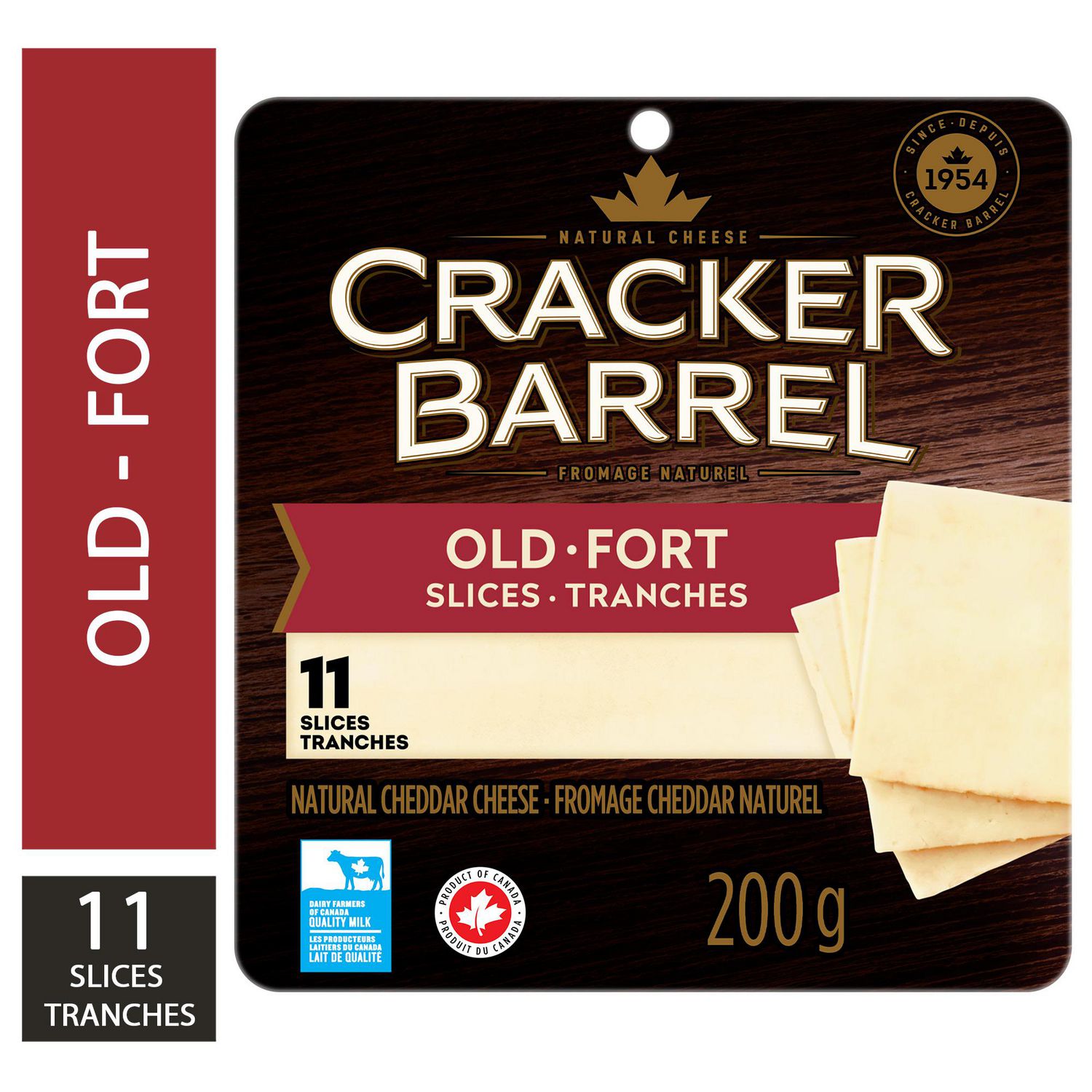 Cracker Barrel Old White Cheddar Cheese Slices, 200g