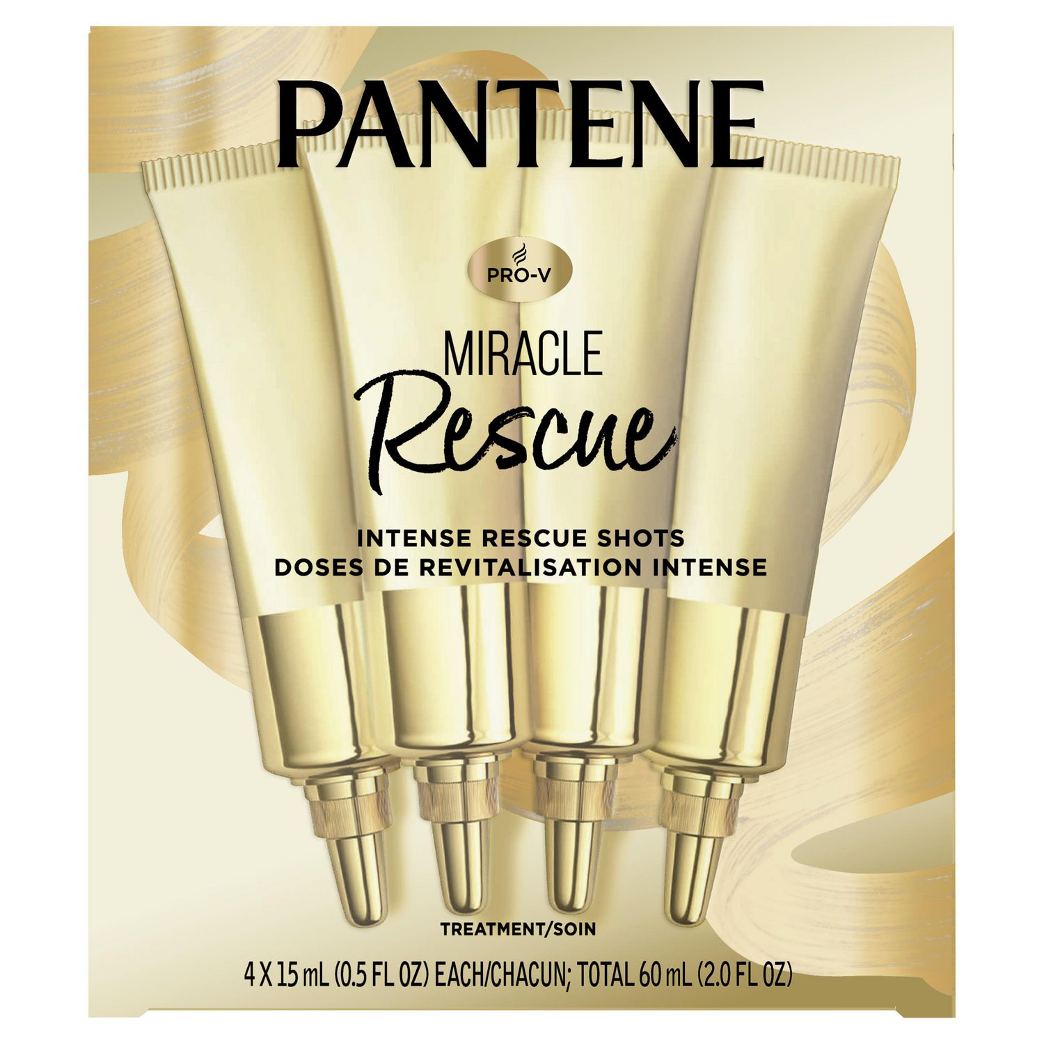 Pantene Miracle Intense Rescue Shots Dry Hair Treatment, 4 Count