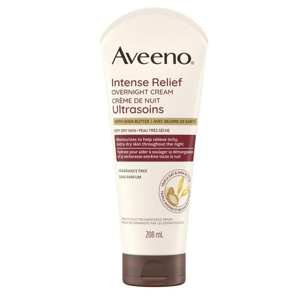 Crème hydratante apaisante Aveeno avec beurre de karité et avoine colloïdale, pour la peau sèche qui démange - non parfumée 208 ml