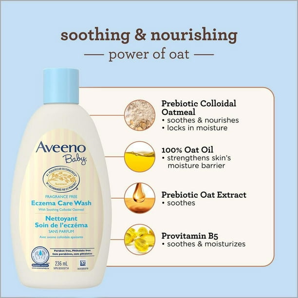 Aveeno Baby Eczema Care Wash for cleanses & soothes eczema prone