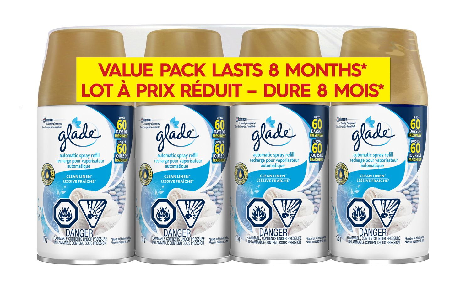 Glade® Automatic Spray Refill Clean Linen®, Fits in Holder For Up to 60