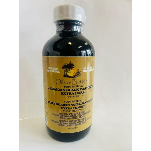 JAMAICAN BLACK CASTOR OIL EXTRA DARK, 100%VEGAN, NO GLUTEN SALT