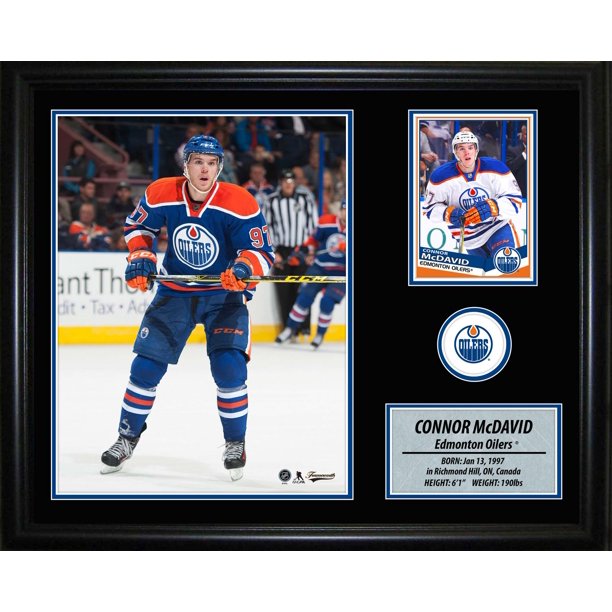 Collage encadré de cartes de photos des Oilers d'Edmonton Connor McDavid de Frameworth Sports