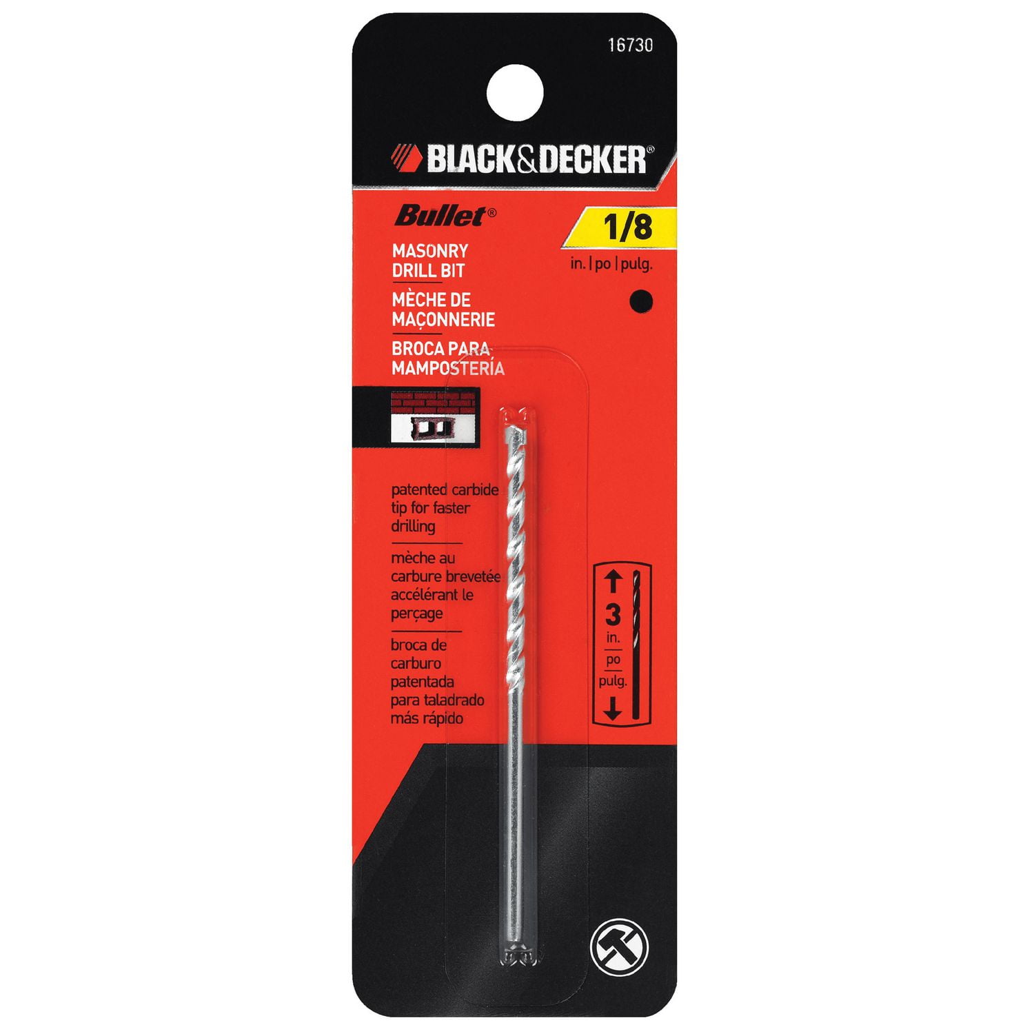 Black & Decker 3 X 1/8" Rotary Masonry Drill Bit Walmart Canada