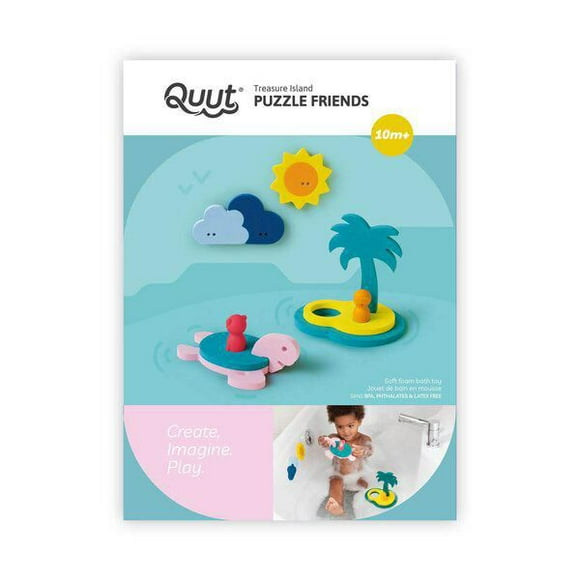 QUUTOPIA - Bath Puzzle: Treasure Island - Fun & Educational - Suitable for 10+ Months - Encourages Motor Skills & Imagination - Safe & Durable - Perfect for Bath Time Play